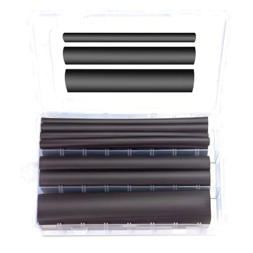 MILAPEAK 27pcs 3:1 Dual Wall Adhesive Heat Shrink Tubing Kit, 3 Large Sizes (Diameter): 3/4, 1/2, 1/4-inch, Marine 7-inch Long Cable Wire Sleeve Tube Assortment with Storage Case for DIY by MILAPEAK (Black)