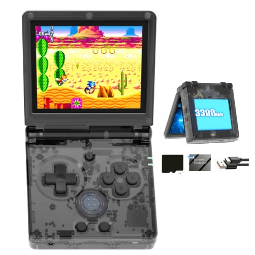 Aivuidbs RG35XXSP Flip Portable Retro Handheld Game Console,RG35XXSP 3.5 Inch IPS Screen Linux System with 64G TF Card Pre-installed 5532 Games,Clamshell Games Consoles Supports 5G WiFi Bluetooth HDMI
