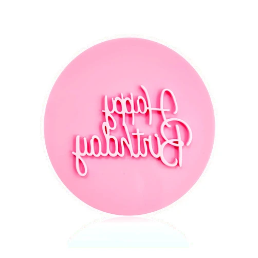 AEGYPIUS Happy Birthday Cookie Embosser, Happy Birthday Cookie Stamp, Happy Birthday Fondant Embosser Cookie, 3D Design Happy Birthday Embossing Stamp, Cookie Chocolate DIY Baking Mold,Decorating Cake/Cupcake