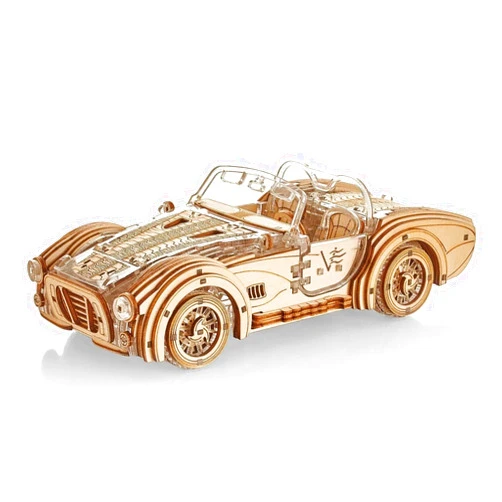 Viter Models Mechanical Veter Models Wooden and Plastic 3D Puzzle Speedster V2 Sport Car Self-Assembly Set
