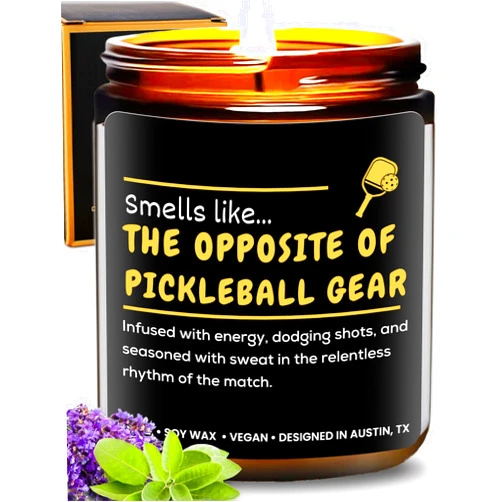 Rosa Vila Funny Pickleball Candle, Pickleball Gifts for Girls Teenager, Cool Sports Themed Gift Ideas for Players, Coach, Teens, Teams, Athletes, Moms, Christmas, Birthday, Special Occasions, Gift-Ready