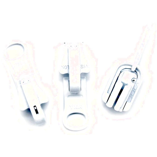 Zipperstop Zipper Repair Kit - #5 YKK Vislon Reversible Fancy Sliders - Choose Your Color - (3 Sliders Per Pack & 6 Top Stops) Made in The United States (White)