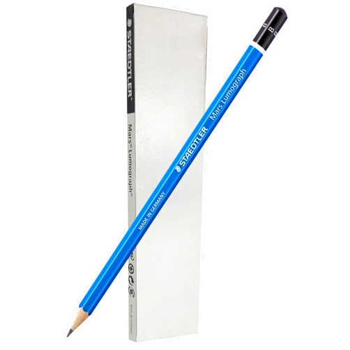 STAEDTLER Mars Lumograph B Graphite Art Drawing Pencil, 6 Pencils