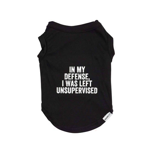 SNARKCITY Pet Tee, Funny, Clothing, Dog Costume, Cat, Quotes, Novelty Gift (M, Unsupervised)