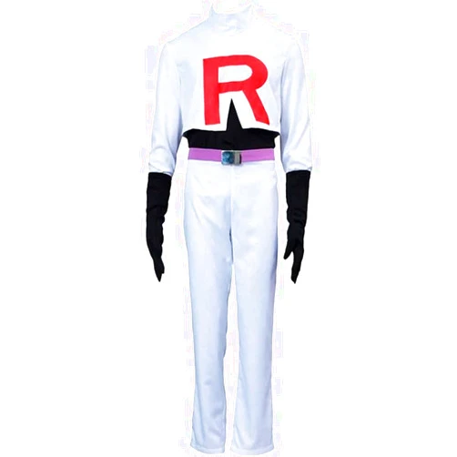 Huktcy Jessie and James Cosplay Costume Halloween Team Rocket Full Set Suit Outfit for Men Women