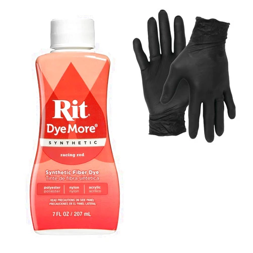 Artisx Dye – Rit Synthetic Liquid Fabric Dye for Crafting, Clothing, and Décor – 7 oz. Bottle – with Artisx Nitrile Gloves Included (Racing Red)