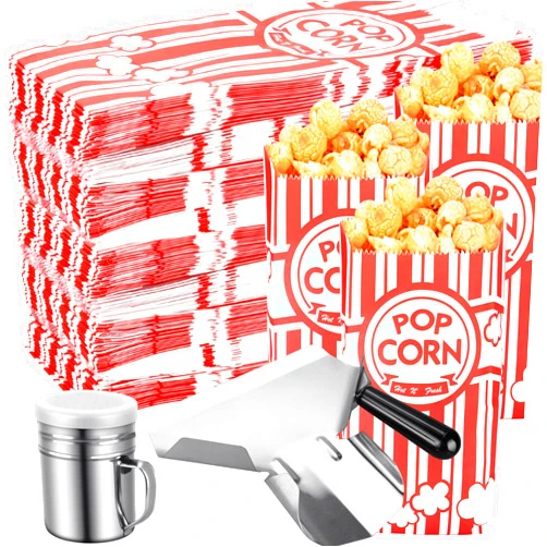 Essenya 202 PCS Popcorn Bags with Popcorn Scoop and Salt Shaker,1 oz Small Pop Corn Bags Popcorn Bags Individual Servings for Popcorn Machine Supplies Party Movie Night Theater