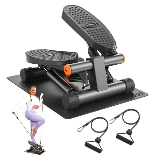 Niceday Steppers for Exercise, Stair Stepper with Resistance Bands, Mini Stepper with 300LBS Loading Capacity, Hydraulic Fitness Stepper with LCD Monitor