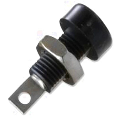 Johnson-Cinch Connectivity Solutions 108-0903-001, Black Banana Jack, (Brass/Tin), 7000V (RMS/Min), 15A, Insulated Solder Terminal,