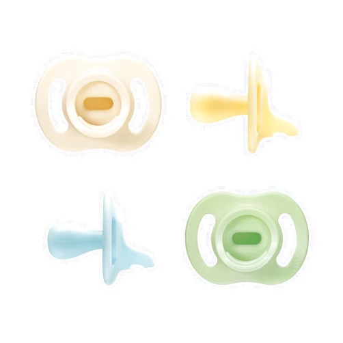 Tommee Tippee Ultra-Light StayPut Pacifier, One-Piece Silicone Design, 0-6m, 4 Pack