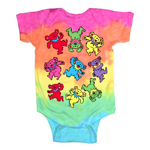 Liquid Blue baby-boys Grateful Dead Spiral Dancing Bears Onesie