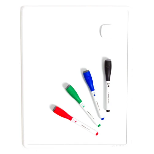 U Brands Contempo Magnetic Dry Erase Board Kit, 11”x14”, White Modern Frame, includes 4 Markers and Magnet