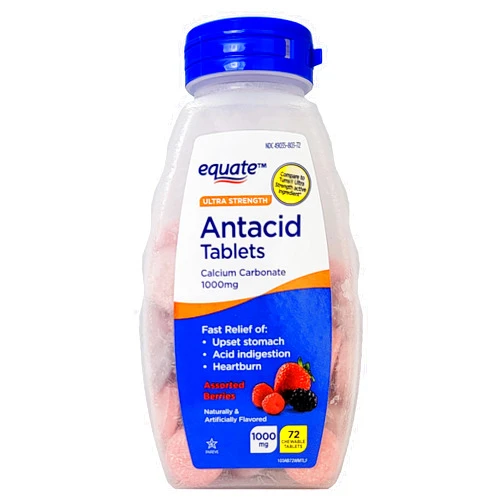 Healthy Surplus Ultra Strength Antacid Tablets - Calcium Carbonate 1000mg - 71 Chewable Tablets Assorted Berries