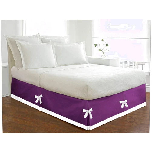 PG Beddings 1 Piece Two Tone Split Corner Tie Bed Skirt, 8 Inch Drop Length 100% Egyptian Cotton, 1000 Thread Cotton, Queen Size (60