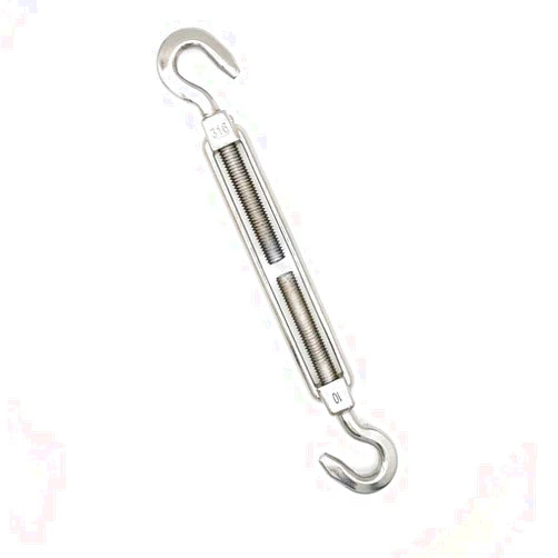 JingYi Marine Grade Stainless Steel 316 Hook and Hook Turnbuckle, 1000lbs Working Load Limit, 3/8