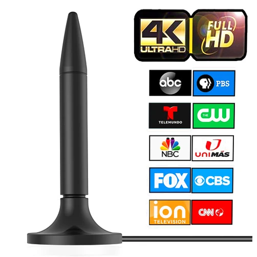 JOINUS TV Antenna for Smart TV, 2024 Newest Clear 4K HD Digital TV Antenna Indoor 300+ Miles Range with Amplifier Signal Booster Support All Television - 10ft High Performance Coax Cable