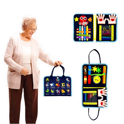 DZHPSRSZDementia Products for Elderly,Fidget Blanket for Adults with Dementia,Dementia Activities for Seniors,Gifts for Dementia Patients Adult Autistic,Toddler Busy Board