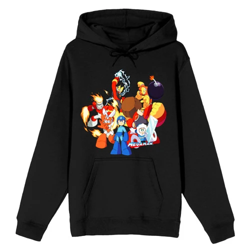Bioworld Men's Black Packaged Shirt, Mega Man Group Hoodie