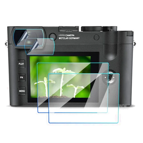 FANZR Screen Protector Compatible for Leica Q2 Viewfinder + LCD Screen, 0.3mm 9H Hardness Anti-Scratch Tempered Glass (2+2 Pack)