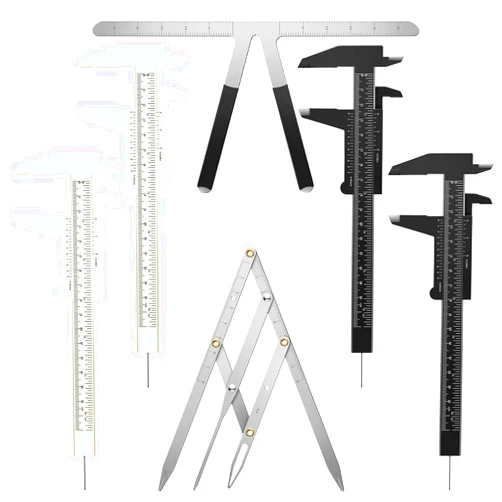 Flutesan 6 Pieces Eyebrow Measuring Ruler 3-point Positioning Permanent Makeup Symmetrical Tool Eyebrow Golden Ratio Caliper Ruler Microblading Gauge Ruler Measuring Tool for Eyebrow Brow Artists Makeup