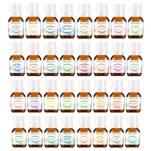 Plant Guru Ultimate Essential Oil Set 32-5 ml 100% Pure Therapeutic Grade for Aromatherapy Diffuser, Skin, Body, Hair. Perfect for DYI Crafts, Soap, Lotion, Cream, Lip Balm and Candle Making.
