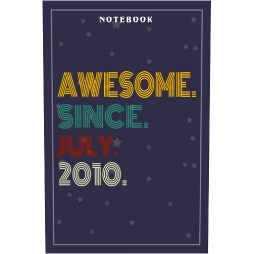 Abbie Kirby Notebook Journal Awesome Since July 2010 12 Years Old 12th Birthday Gift: Meeting, Goals, Work List, Financial,6x9 in , Happy, Goal, Life, Gym, Personal Budget