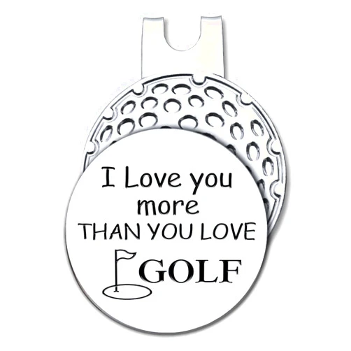 Hafhue I Love You More Thank You Love Golf Ball Marker with Magnetic Hat Clip,Funny Golf Accessories and Golf Gifts for Women Men Mom Grandma, for Golfer Golf Lovers