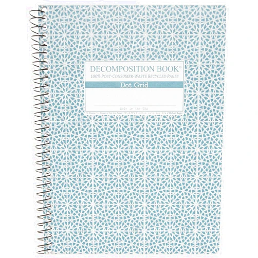 Decomposition Mosaic Dot Grid Spiral Notebook - 9.75 x 7.5 Journal with 144 Dot Grid Pages - 100% Recycled Paper - Notebooks for School Supplies, Home & Office - Made in USA