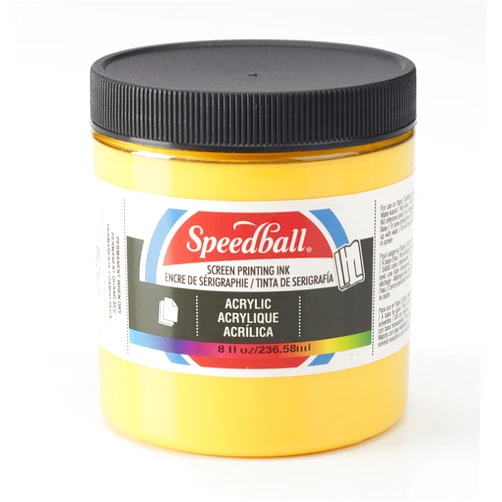 Speedball 004623 Acrylic Screen Printing Ink, 8 fl. oz., Medium Yellow