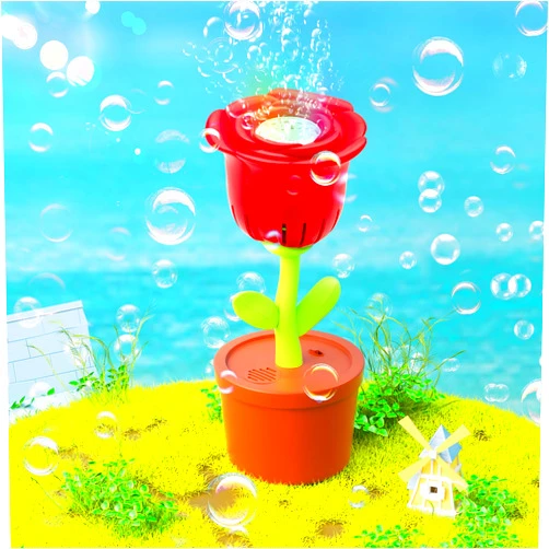 VIBIRIT Rose Bubble Machine for Kids, 20000+Bubbles with 3 Bottles of Bubble Refill,Kids Toys for Children 3+ Years, Outdoor Toys,Summer Toys, Easter,Birthday Gifts (Batteries Not Included)