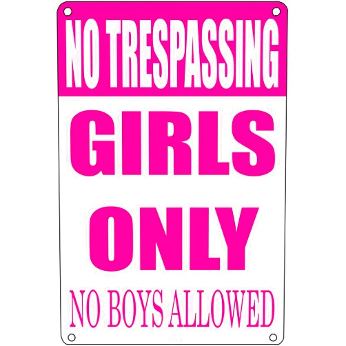 Yeegfey ArkiFACE VAVD Girls Bedroom Sign - Funny No Trespassing Girls Only Metal Tin Sign Wall Decor Pink No Boys Allowed Bedroom Door