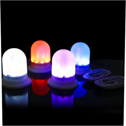 LARDUX ARDUX 4 PCS Under Table LED Lights for Party - Rechargable 8 LEDs Uplighting with Remote for Cocktail Birthday Centerpiece Holiday Event Indoor Outdoor