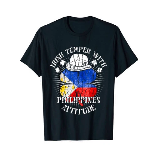 Saint Patricks Day Cute Apparel Distressed Irish Philippines Attitude Patriotic Shamrock T-Shirt