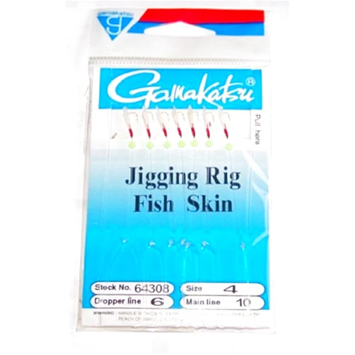 Gamakatsu Jigging Rig Tackle, Gold, Size: (1 Pack) Fish Skin