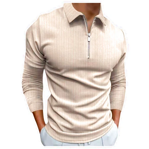 GOKKILRW Mens Classic Short Sleeve Polo Shirt Zipper Casual Slim Fit T-Shirt Striped Graphic Printed Summer Beach Fishing Tee