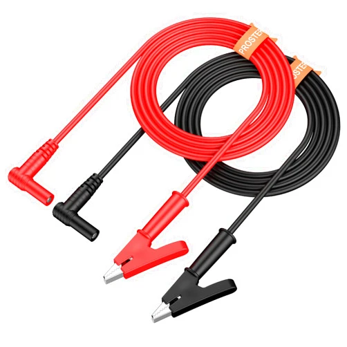 Proster 4mm Banana Plug to Alligator Clip - 15A 1000V Pure Copper Flexible Electrical Test Cable One Meter for Multimeter Electrical Clamp Meter Testing