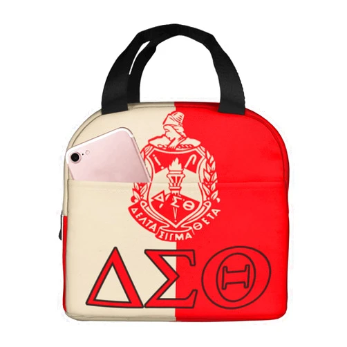 Generic Sorority Paraphernalia Gifts for Women Lunch Bag – Reusable Insulated Lunch Box Tote with Thermal & Cold Preservation, Stylish Meal Bag for Work, Travel & Gifts (Red)