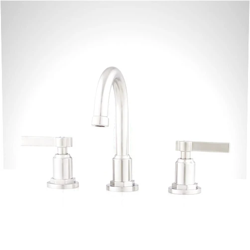 Signature Hardware 447887 Greyfield 1.2 GPM Widespread Bathroom Faucet with Metal Lever Handles and Pop-Up Drain Assembly