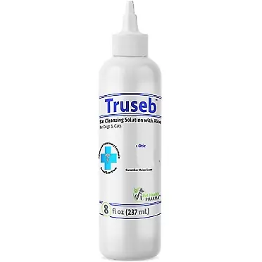 Pet Health Pharma Truseb |#1 Ear Cleaner for Dogs and Cats - Otic Rinse for Infections and Controlling Ear Infections and Odor in Pets - 8 oz (Cucumber Melon)