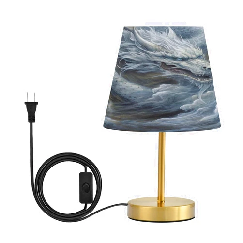WEIYEKO Chinese Dragon Gray Cloud Table Lamp LED Desk Lamp Dimmable Bedside Light with USB Port for Office Bedroom Living Room Small