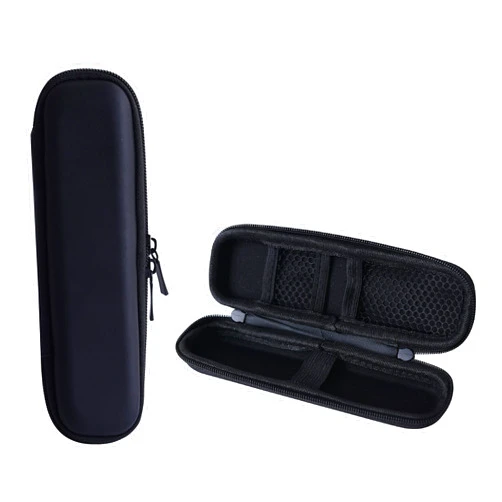 Wolfteeth Pencil Case Holder, Small Hard Pen Case, Mini Travel Carrying Hard Shell Case for Pens, Marker, Tablet Pencil, Hard Drive, USB Cable, Earphones, Double Zipper Black (Empty Case Only) 130001