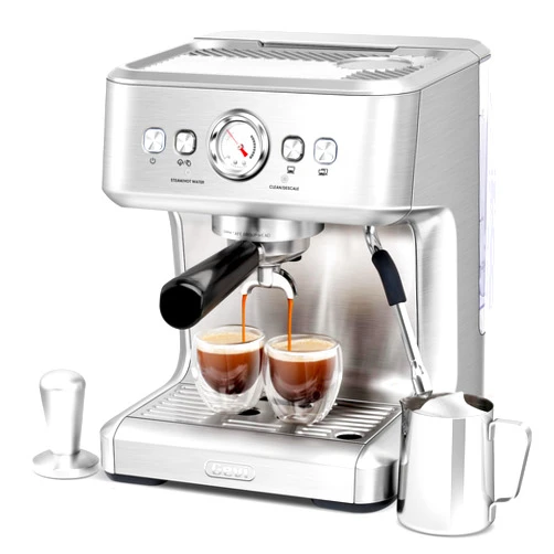 Gevi EzBru 1000C Espresso Machine, 20 Bar Espresso Maker with Pressure Gauge, Barista Coffee Machine with Milk Frother Steam Wand, Professional Latte Machine with Adjustable Temp and Shot Volume