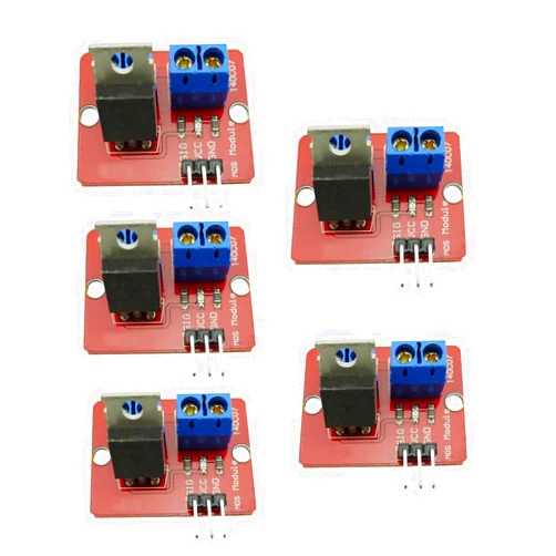 Ferwooh 5PCS 3.3V/5V IRF520 Driver Module MOSFET Driver Modules MOS Tube Field Effect Transistor Microcontroller Driving Boards PWM Adjustment PWM Output 0-24V
