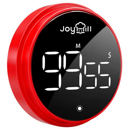 JOYHILL Digital Kitchen Timer, Large LED Display with Magnetic Countdown 3 Volume Levels, Ideal for Cooking Classroom Studying Fitness, Timer for Kids and Seniors Red