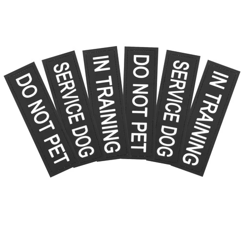 InnoHHustle 6-Pack Service Dog Patches Do Not Pet Patch for Service Vest Dog Harness Removable Service Dog Vest in Training Patches with Hook Backing, Without Loop
