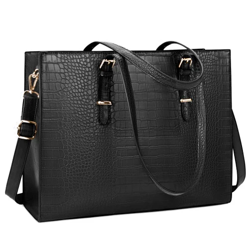 Lubardy Laptop Bag for Women 15.6 inch Laptop Tote Bag Leather Classy Computer Briefcase for Work Waterproof Handbag Professional Shoulder Bag Women Business Office Bag Large Capacity