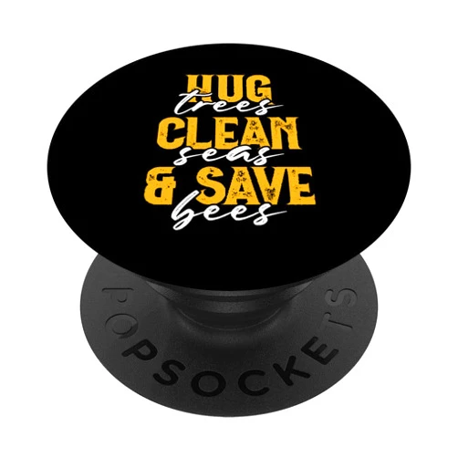 Trees Seas Bees Environmentalist Earth Clothing Co Trees Seas Bees Environmentalist Cute Earth Day Gift PopSockets PopGrip: Swappable Grip for Phones & Tablets