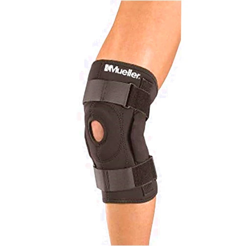 MUELLER Hinged Wraparound Knee Brace (EA) Black, Large (Pack of 1)