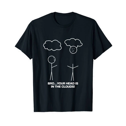 I Love Stickman Puns Funny Stickman Stick Figure | Head in The Clouds Daydreamer T-Shirt