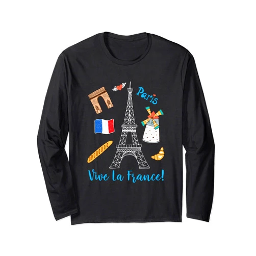 Französische Geschenke & Andenken Paris Skyline Paris Souvenir Eiffel Tower France Vive La France Long Sleeve T-Shirt